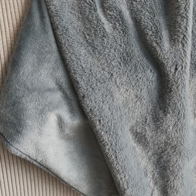 Plaid fausse fourrure gris foncé poil long doublure polaire 130 x 160cm - LAPONIE