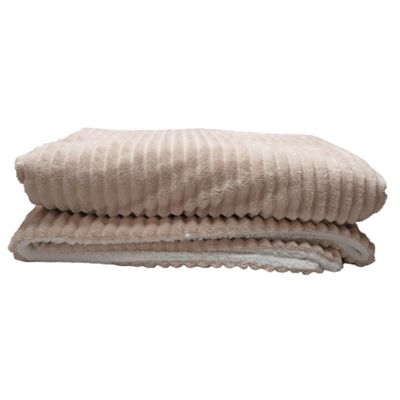Plaid fausse fourrure Louna beige 160 x 200 cm