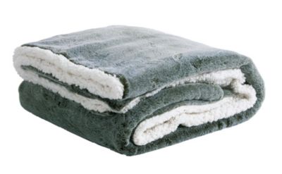Plaid fausse fourrure vert 200x220