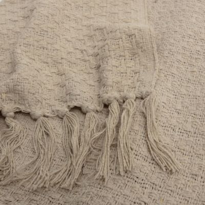 Plaid Firoza coton taupe L.160 x l.120 cm