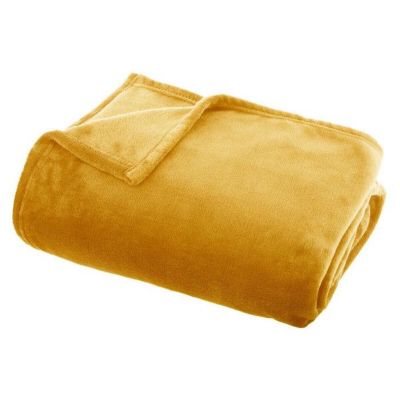 Plaid flanelle Atmosphera 125 x 150 cm ocre