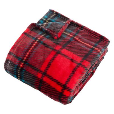 Plaid flanelle imprimé Brody rouge 230x180cm - Atmosphera