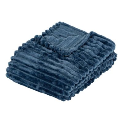 Plaid flanelle Mattias 130x170cm- Bleu- Atmosphera
