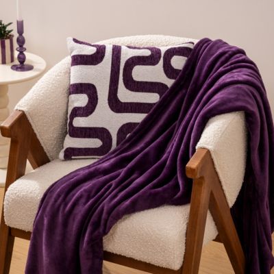 Plaid flanelle Ollis violet 130x180cm - Atmosphera