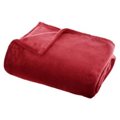Plaid - flanelle - rouge - 125x150 cm - Atmosphera