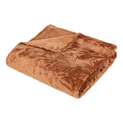 Plaid flanelle Terracotta motif en relief 180 x 230 cm