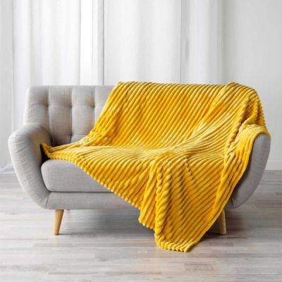 Plaid Flanelle Uni "Kalie" 125x150cm Jaune