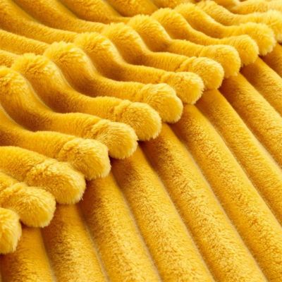 Plaid Flanelle Uni "Kalie" 125x150cm Jaune