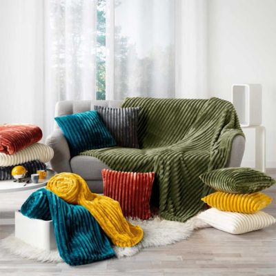Plaid Flanelle Uni "Kalie" 125x150cm Jaune