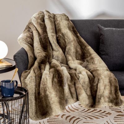 Plaid "Grizzli" fausse fourrure 120x160 cm - Atmosphera