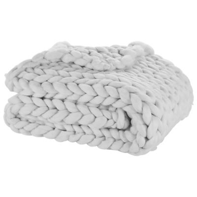 Plaid grosse maille blanc