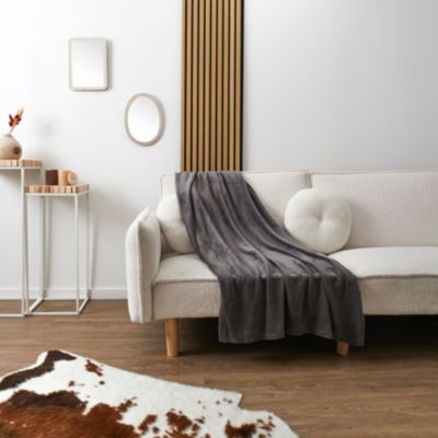 Plaid - Home Deco Factory - Molletonné - Gris