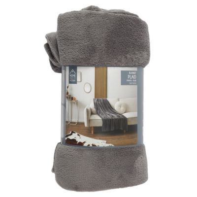 Plaid - Home Deco Factory - Molletonné - Gris