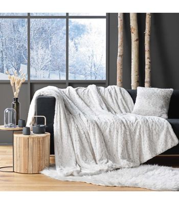 PLAID IMITATION FOURRURE ALASKA BLANC - 180x220cm - Blanc