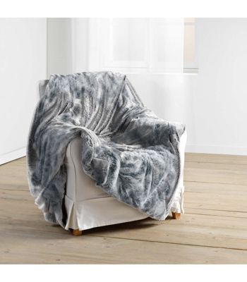 Plaid Fausse Fourrure Grizzli Atmosphera - 120x160cm - 100% Polyester - Décoration Cosy