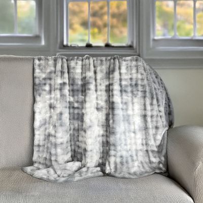 Plaid imitation fourrure gris moiré L.150 x l.130 cm