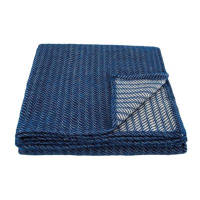 Plaid laine 100% (180x240 cm - Bleu Foncé)