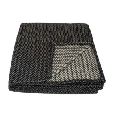 Plaid laine 100% (180x240 cm - Gris anthracite)
