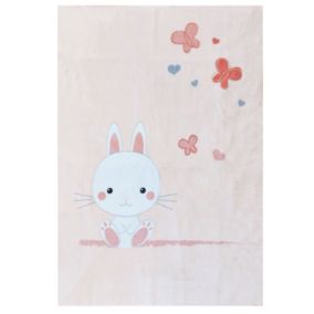 Plaid lapinou Imitation Fourrure (100x140 cm - Rose Clair)