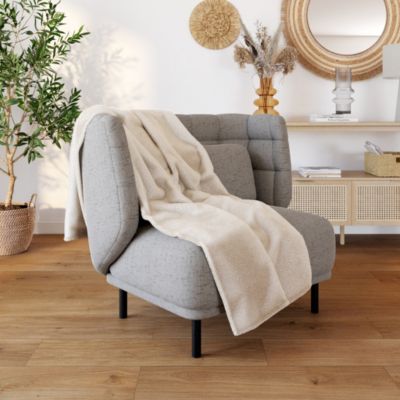 Plaid Lulu beige ivoire l.150 x L.180cm GoodHome