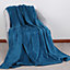 Plaid lulu bleu foncé GoodHome L.180x l.150 cm