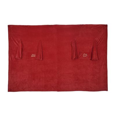 Plaid à manches double XXL (254x200cm) "pour la vie" en polyester ultra doux coloris rouge