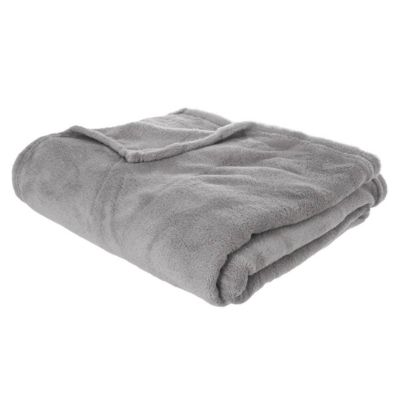 Plaid microfibre 125x150 - Gris souris- Atmosphera