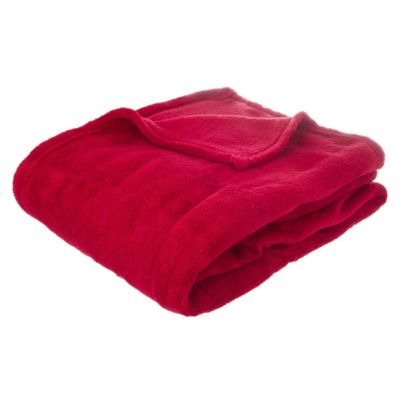 Plaid microfibre 125x150 - Rouge foncé- Atmosphera