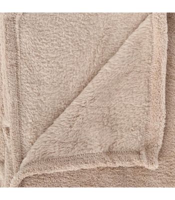 Plaid Microfibre Beige lin 125 x 150 cm