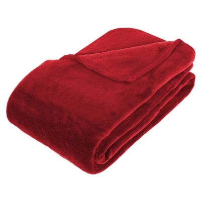 Plaid - microfibre - rouge - 180x230 cm - Atmosphera