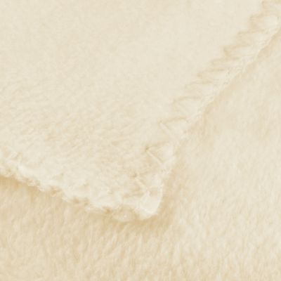 Plaid polaire 1px Cocooning beige ivoire l.120 x L.170cm