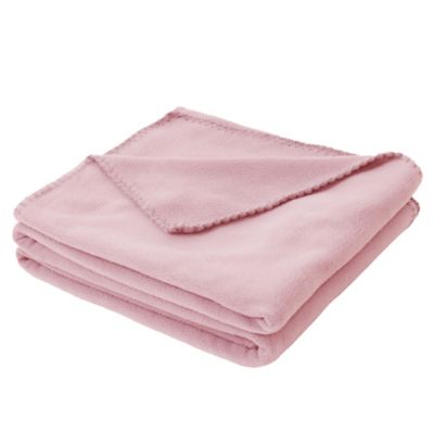 Plaid polaire 1px Cocooning rose l.120 x L.170cm