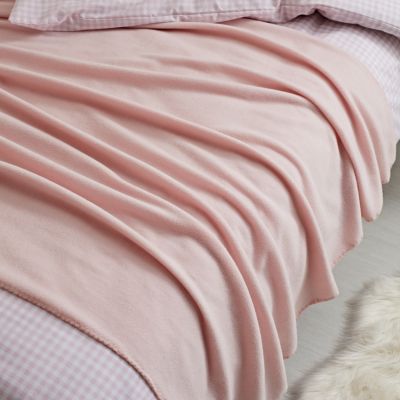 Plaid polaire 1px Cocooning rose l.120 x L.170cm