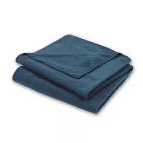Plaid polaire Cocooning bleu polyester L.170 x l.120 cm