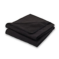 Plaid polaire Cocooning noir polyester L.170 x l.120 cm