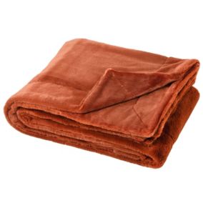 Plaid polaire double face (150x200 cm - Terracotta)