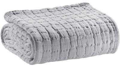 Plaid Swami en coton 100% - Perle - 130 x 200 cm - VIVARAISE