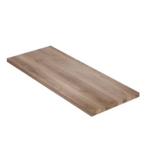 Plan de toilette 121x49x3 cm hydrofuge placage de noyer naturel