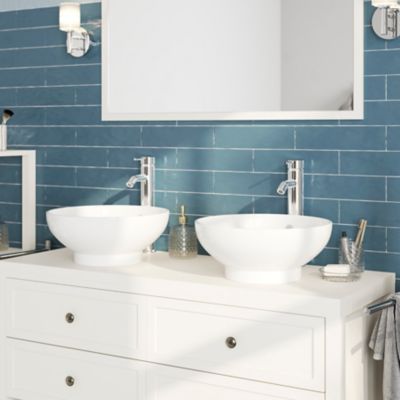 Plan de toilette blanc mat L.120 x l.45 x ép.2,8 cm, GoodHome Perma