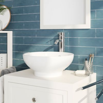 Plan de toilette blanc mat L.80 x l.45 x ép.2,8 cm, GoodHome Perma