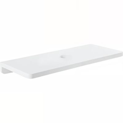 Plan de toilette blanc pour vasque ou lavabo à poser 80x50 trou central de bonde d'évacuation pré-percé SANINDUSA Emma 80 blanc