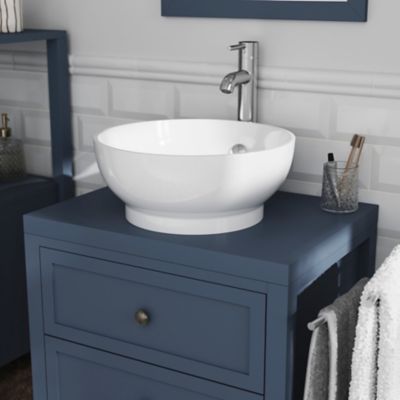 Plan de toilette bleu mat L.60 x l.45 x ép.2,8 cm, GoodHome Perma