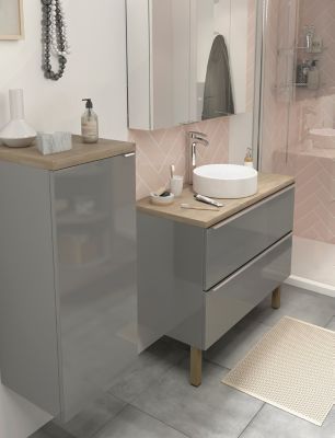 Plan de toilette chêne GoodHome Hartland l. 183 x P. 45,5 cm