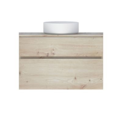 Plan de toilette faible profondeur effet chêne artisan L.90 x l.38 x ép.1,8 cm, Calao