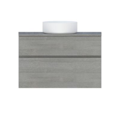 Plan de toilette faible profondeur effet chêne clair L.90 x l.38 x ép.1,8 cm, Calao