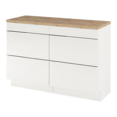 Plan de toilette GoodHome Hartland L. 120 cm chêne massif