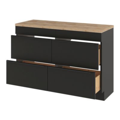 Plan de toilette GoodHome Hartland L. 120 cm chêne massif