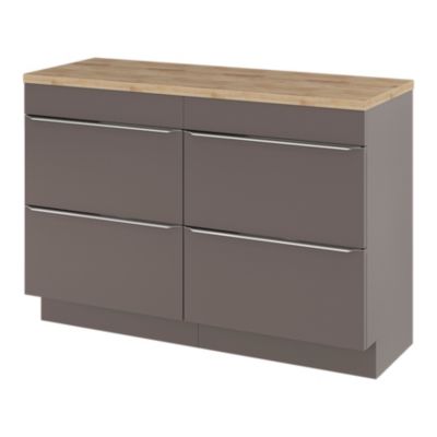 Plan de toilette GoodHome Hartland L. 120 cm chêne massif