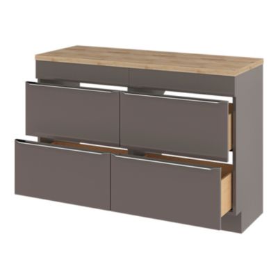 Plan de toilette GoodHome Hartland L. 120 cm chêne massif
