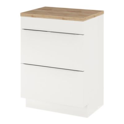 Plan de toilette GoodHome Hartland L. 60 cm chêne massif